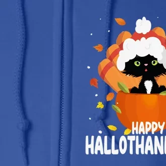 Happy Hallothanksmas Thanksgiving Halloween Gift Full Zip Hoodie