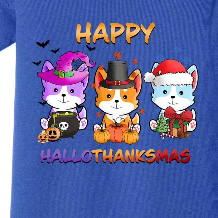 Happy Hallothanksmas Tree Cocoa Fall Winter Christmas Gift Baby Bodysuit