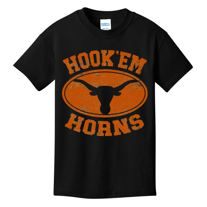 Hook’Em Horns Texas State Proud Texans Orange Kids T-Shirt