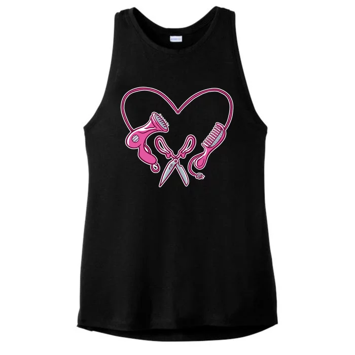 Hairdresser Heart Tools Ladies Tri-Blend Wicking Tank