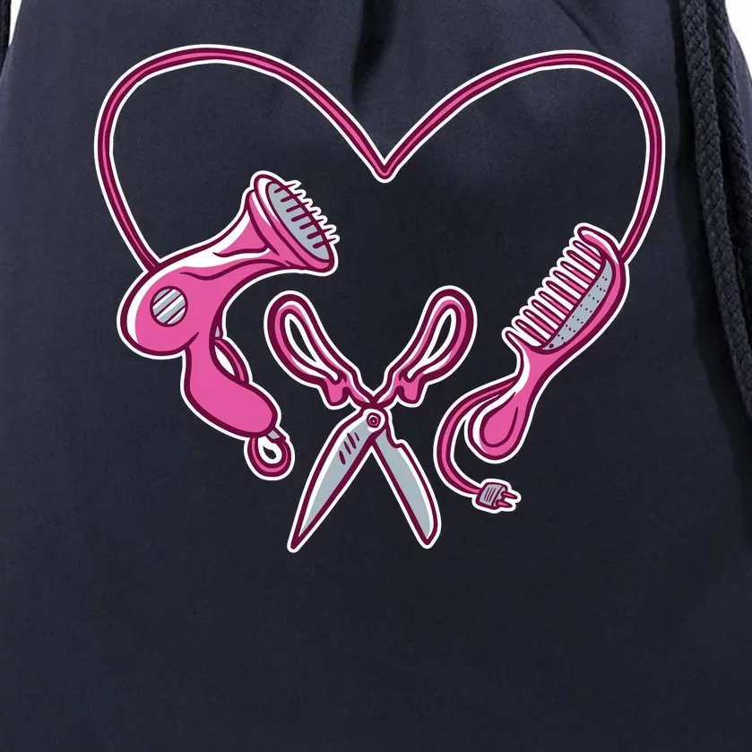 Hairdresser Heart Tools Drawstring Bag