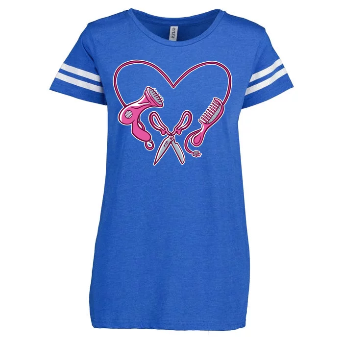 Hairdresser Heart Tools Enza Ladies Jersey Football T-Shirt