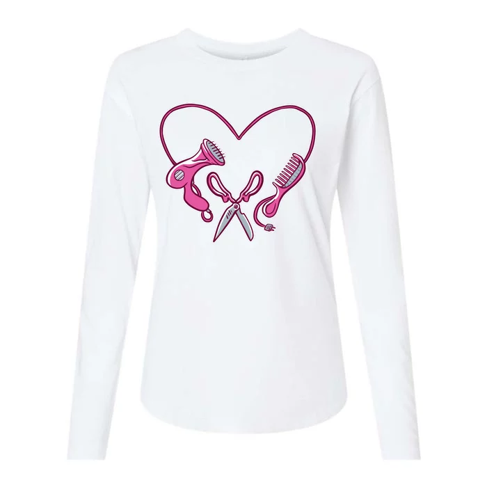 Hairdresser Heart Tools Womens Cotton Relaxed Long Sleeve T-Shirt