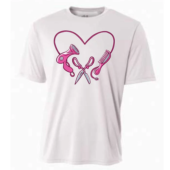 Hairdresser Heart Tools Cooling Performance Crew T-Shirt