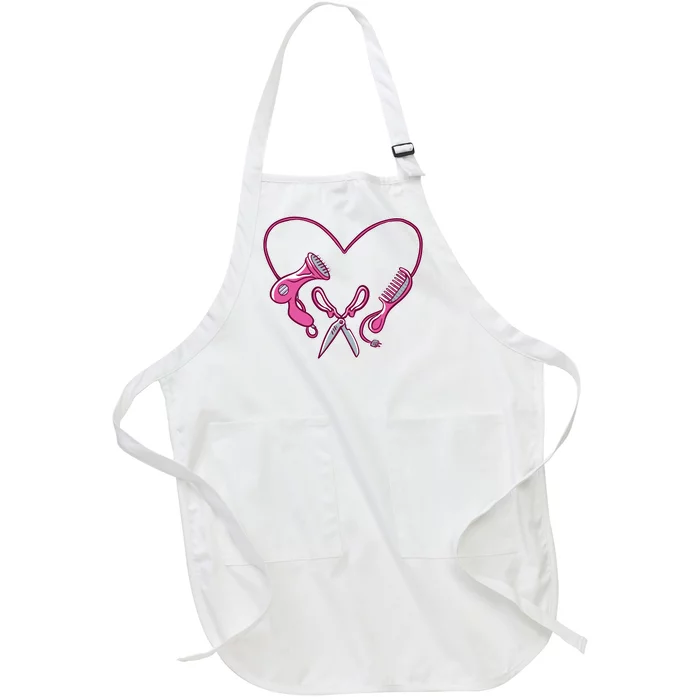 Hairdresser Heart Tools Full-Length Apron With Pocket