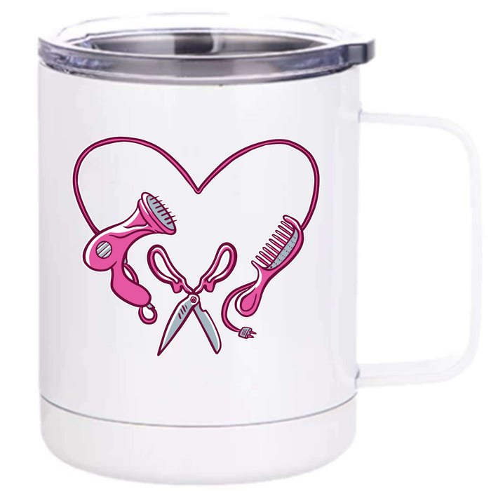 Hairdresser Heart Tools Front & Back 12oz Stainless Steel Tumbler Cup