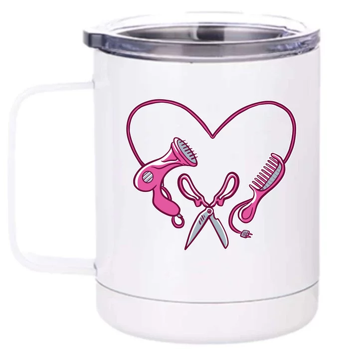 Hairdresser Heart Tools Front & Back 12oz Stainless Steel Tumbler Cup