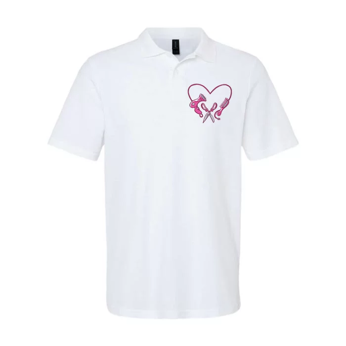 Hairdresser Heart Tools Softstyle Adult Sport Polo