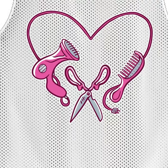 Hairdresser Heart Tools Mesh Reversible Basketball Jersey Tank