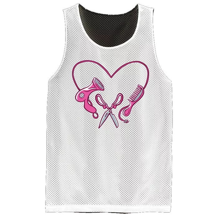 Hairdresser Heart Tools Mesh Reversible Basketball Jersey Tank