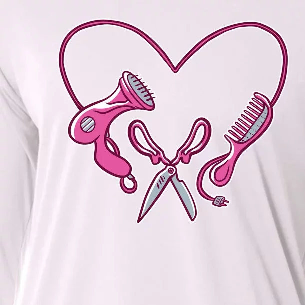 Hairdresser Heart Tools Cooling Performance Long Sleeve Crew