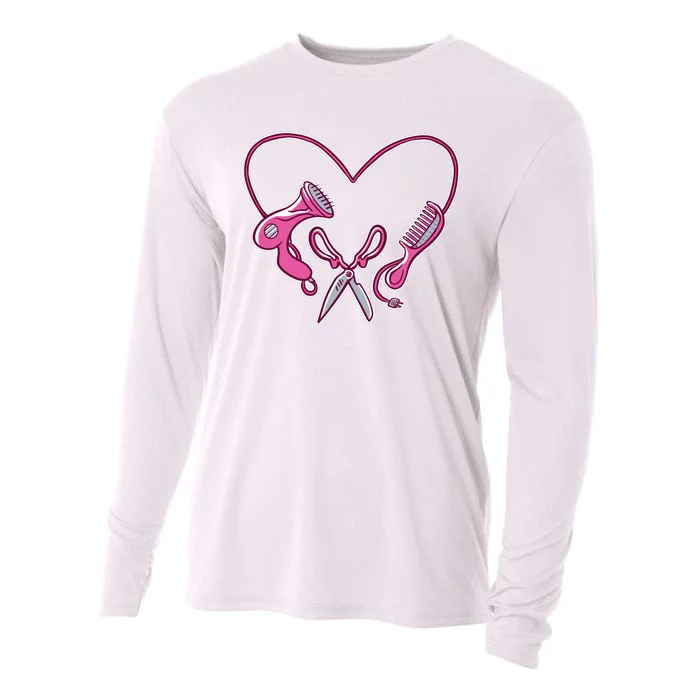 Hairdresser Heart Tools Cooling Performance Long Sleeve Crew