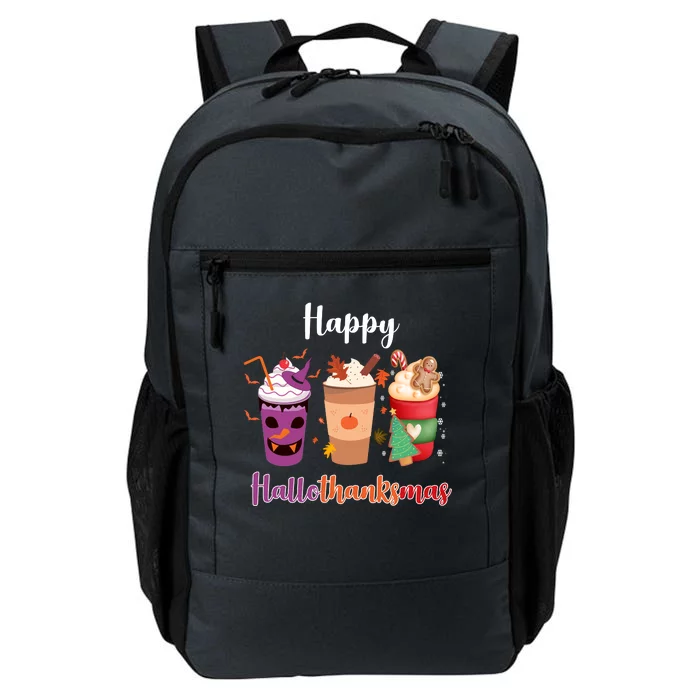 Happy Halloween Thanksgiving Christmas Coffee Lover Daily Commute Backpack