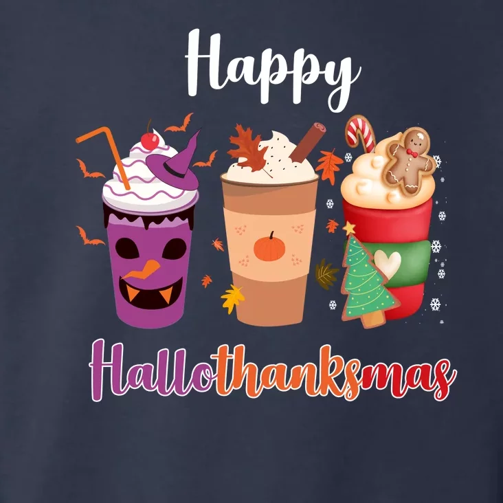 Happy Halloween Thanksgiving Christmas Coffee Lover Toddler Hoodie