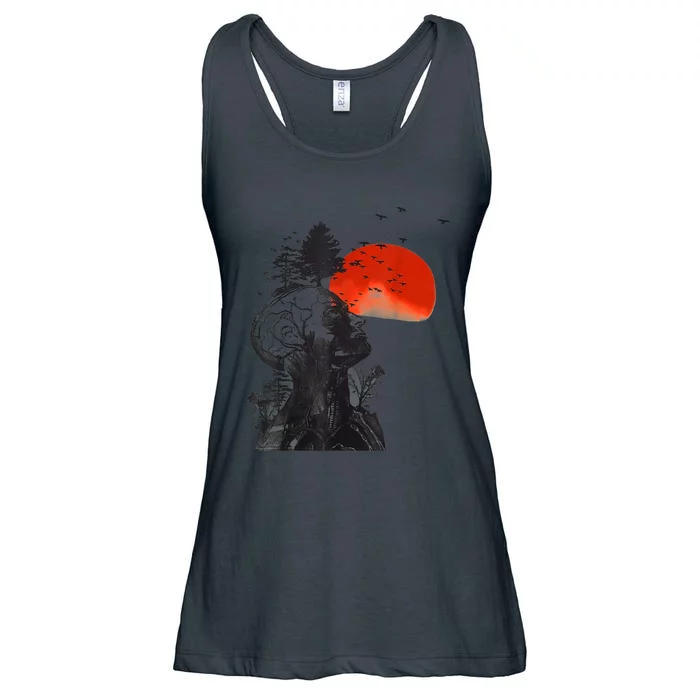 Hangover Human Tree Surreal Artistic Sunset Ladies Essential Flowy Tank