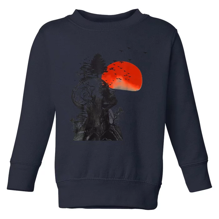 Hangover Human Tree Surreal Artistic Sunset Toddler Sweatshirt