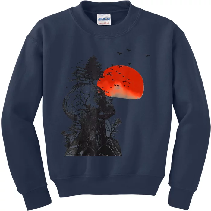 Hangover Human Tree Surreal Artistic Sunset Kids Sweatshirt