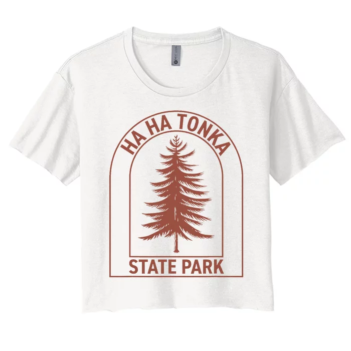 Ha Ha Tonka State Park Missouri Vintage Tree Women's Crop Top Tee