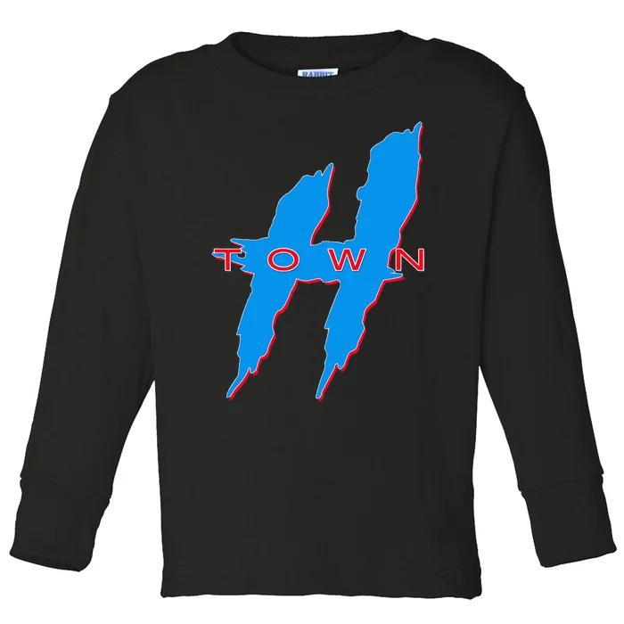 Houston  H Town Hustle Town The H Houston Texas 713 Toddler Long Sleeve Shirt