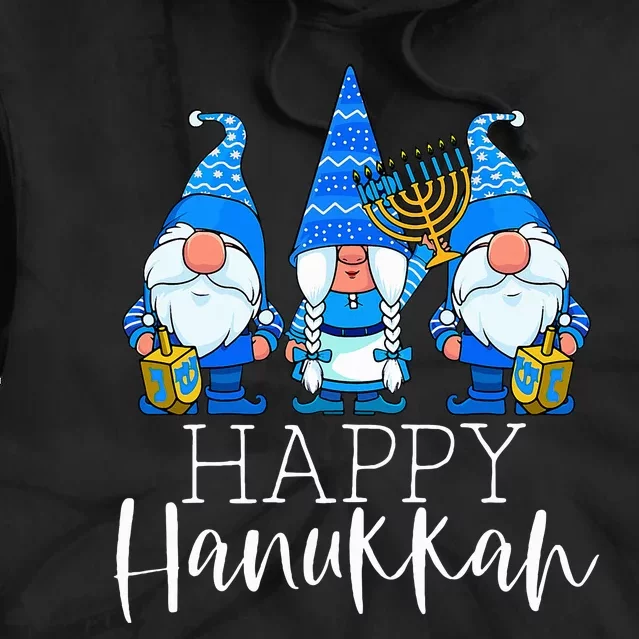 Happy Hanukkah Three Gnomes Jewish Gnome Lover Chanukah Gift Tie Dye Hoodie