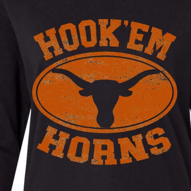 Hook’Em Horns Texas State Proud Texans Orange Womens Cotton Relaxed Long Sleeve T-Shirt