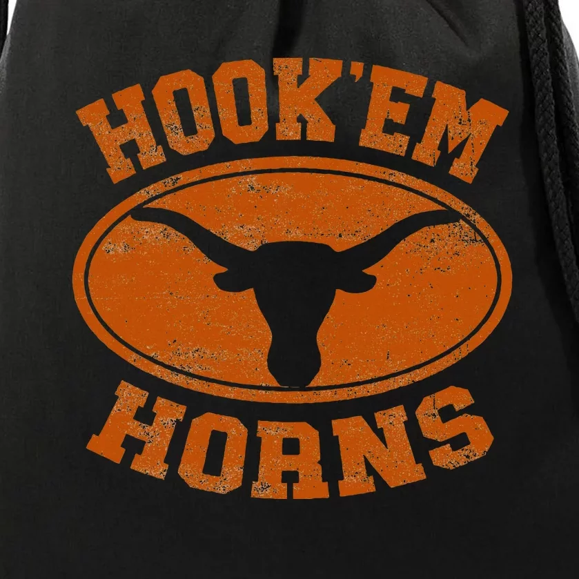 Hook’Em Horns Texas State Proud Texans Orange Drawstring Bag