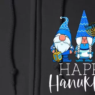 Happy Hanukkah Three Gnomes Jewish Gnome Lover Chanukah Gift Full Zip Hoodie