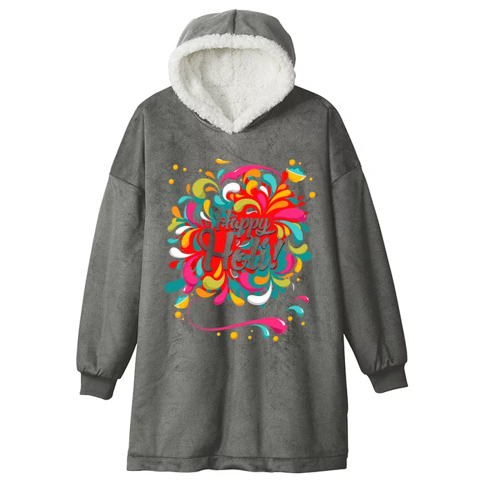 Happy Holi T Color India Hindu Gift For Hooded Wearable Blanket