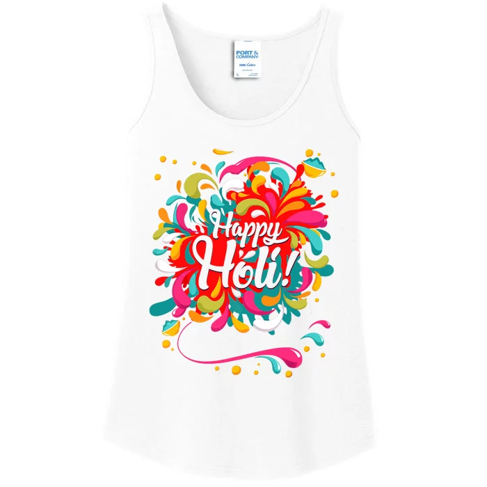 Happy Holi T Color India Hindu Gift For Ladies Essential Tank