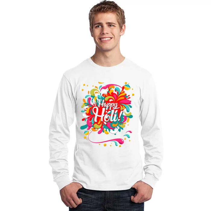 Happy Holi T Color India Hindu Gift For Tall Long Sleeve T-Shirt