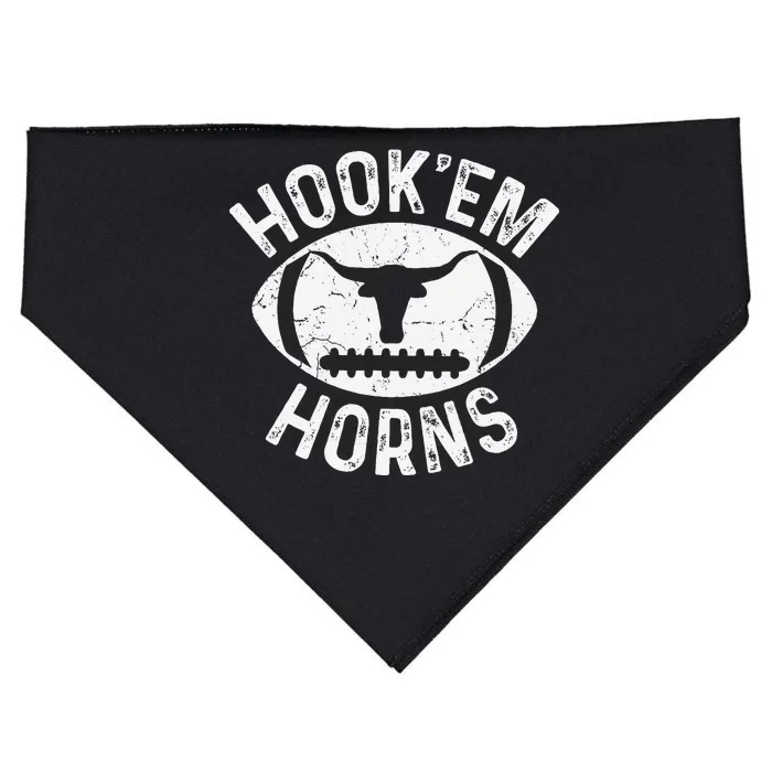 Hookem Horns Texas S State Of Texas Orange USA-Made Doggie Bandana