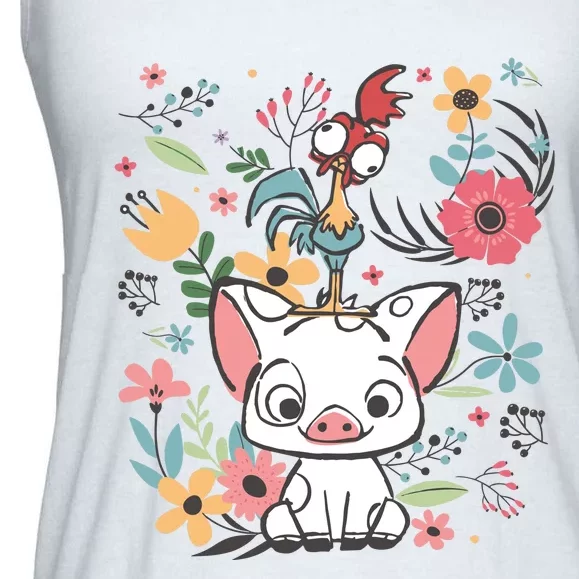 Hei Hei The Rooster Moana And Pua The Pig Ladies Essential Flowy Tank