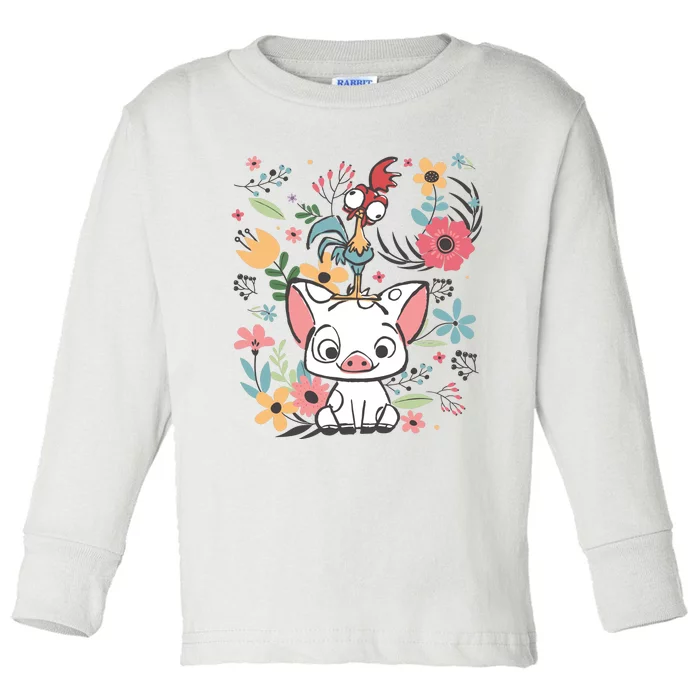 Hei Hei The Rooster Moana And Pua The Pig Toddler Long Sleeve Shirt