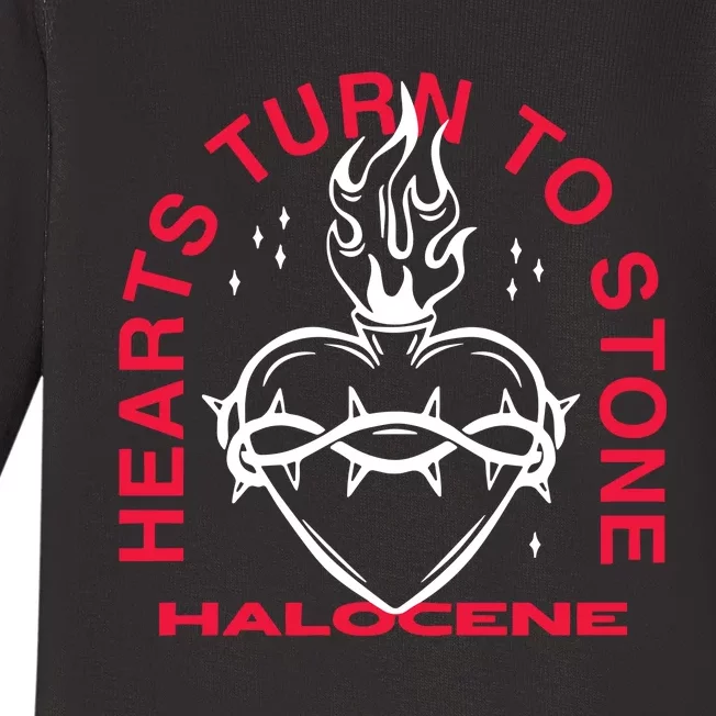 Halocene Hearts Turn To Stone Black Baby Long Sleeve Bodysuit