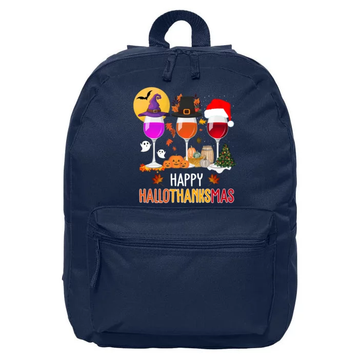 Happy Halloween Thanksgiving Christmas Wine Lover Gift 16 in Basic Backpack