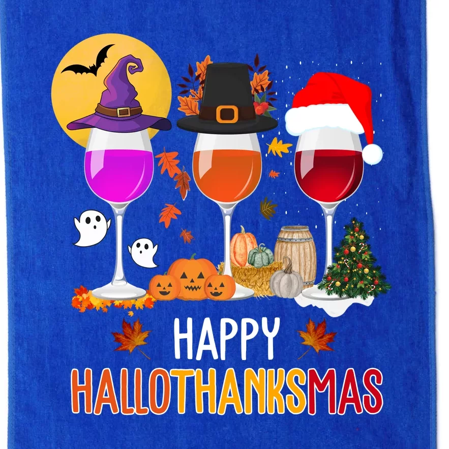 Happy Halloween Thanksgiving Christmas Wine Lover Gift Platinum Collection Golf Towel