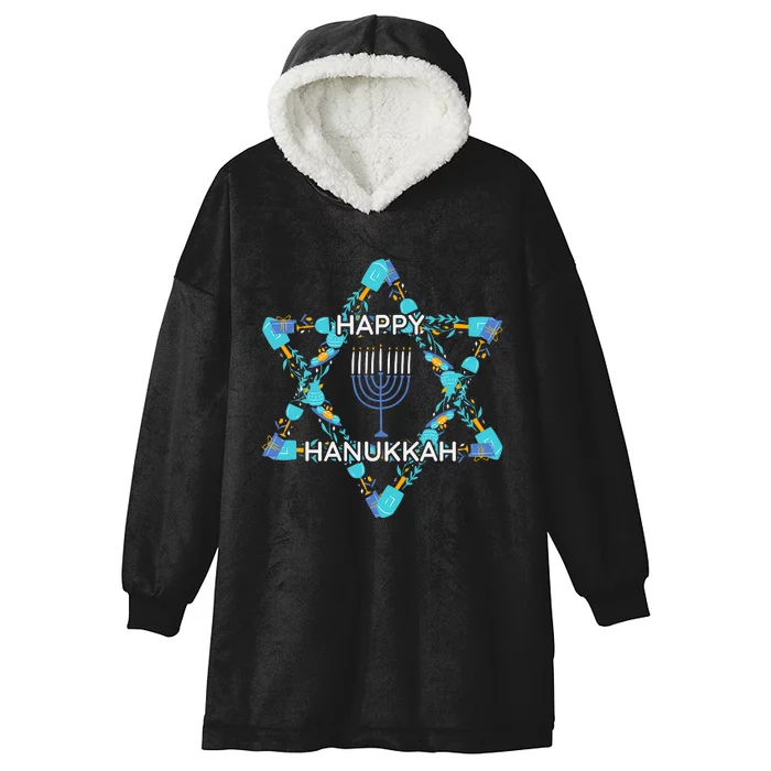 Happy Hanukkah Trending Design Hooded Wearable Blanket