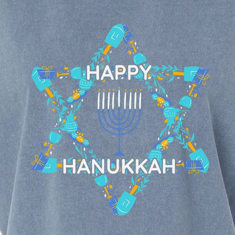 Happy Hanukkah Trending Design Garment-Dyed Women's Muscle Tee