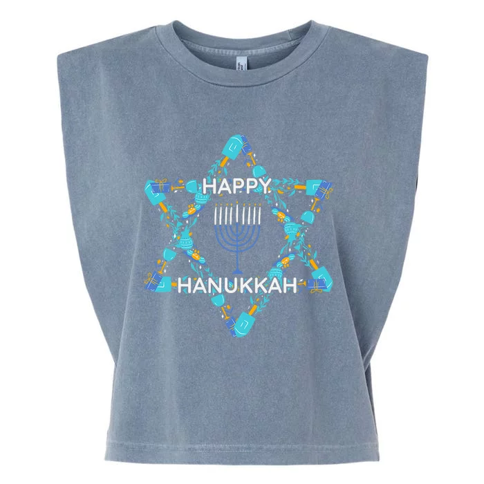 Happy Hanukkah Trending Design Garment-Dyed Women's Muscle Tee