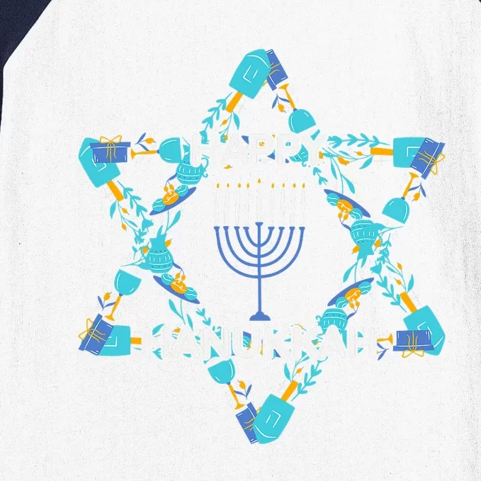 Happy Hanukkah Trending Design Baseball Sleeve Shirt