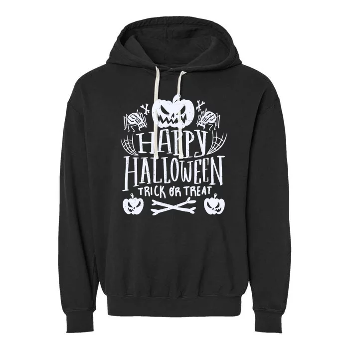 Happy Halloween Trick Or Treat Garment-Dyed Fleece Hoodie