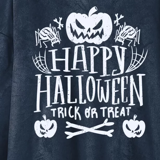 Happy Halloween Trick Or Treat Hooded Wearable Blanket