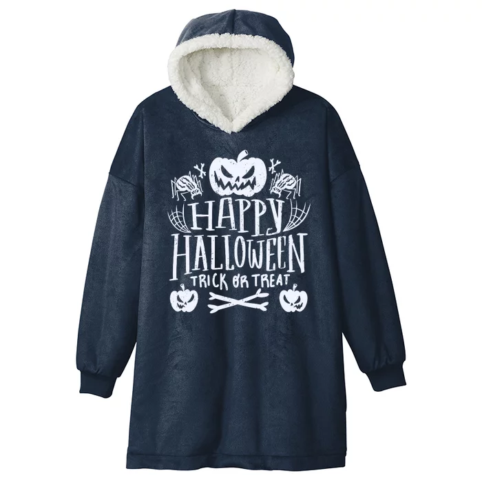 Happy Halloween Trick Or Treat Hooded Wearable Blanket