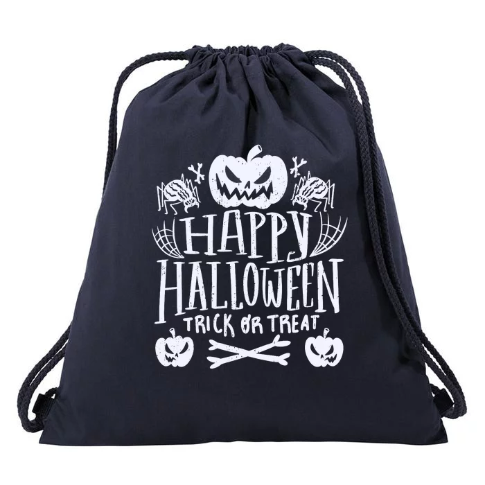 Happy Halloween Trick Or Treat Drawstring Bag