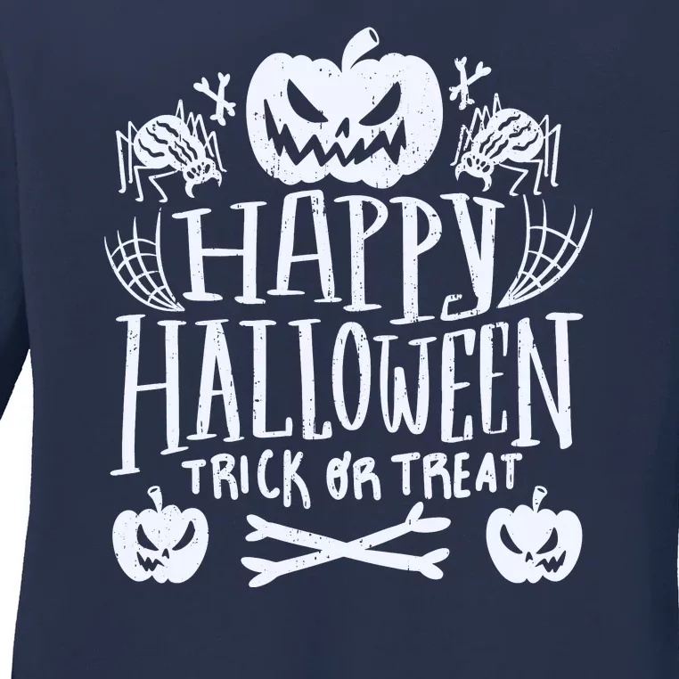 Happy Halloween Trick Or Treat Ladies Long Sleeve Shirt