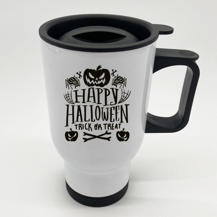 Happy Halloween Trick Or Treat Front & Back Stainless Steel Travel Mug