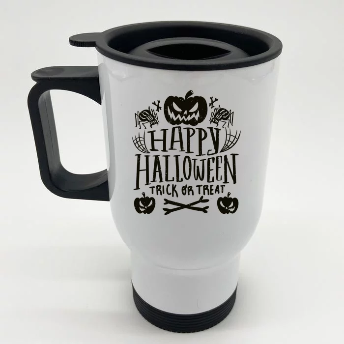 Happy Halloween Trick Or Treat Front & Back Stainless Steel Travel Mug