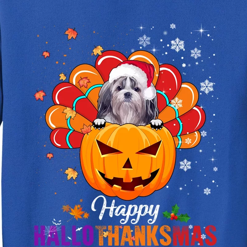 Happy Halloween Thanksgiving Shih Tzu Santa Pumpkin Xmas Cute Gift Sweatshirt