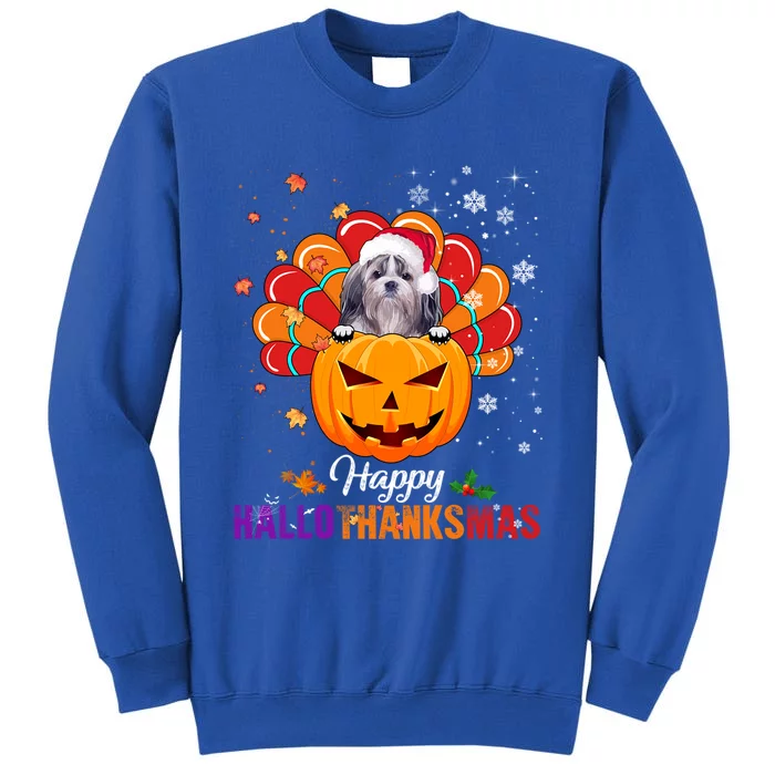 Happy Halloween Thanksgiving Shih Tzu Santa Pumpkin Xmas Cute Gift Sweatshirt