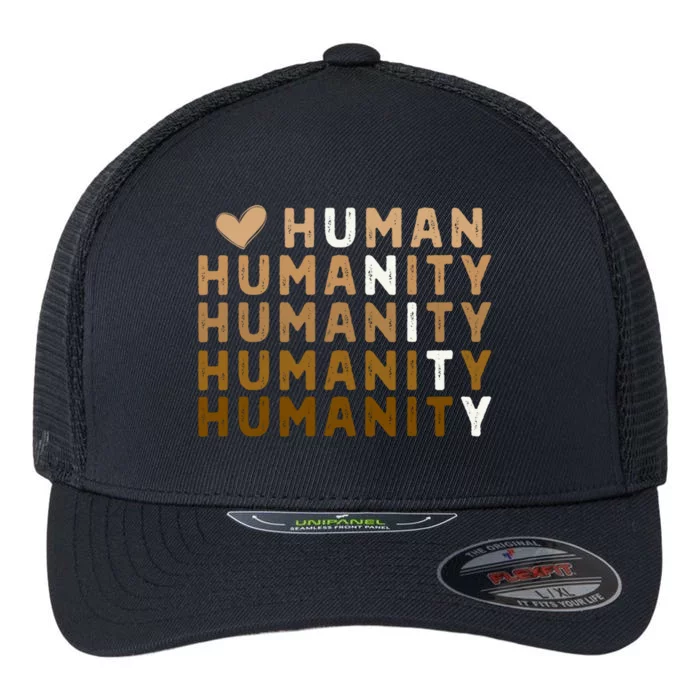 Hu Huity Unity Kindness Peace Heart Melanin Love Hbcu Gift Flexfit Unipanel Trucker Cap